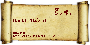 Bartl Atád névjegykártya